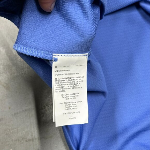 NWT Callaway Opti Dri Golf Shirt Short Sleeve Polo Stretch Blue Medium - Picture 8 of 8